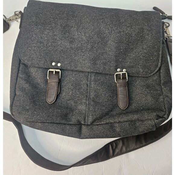 Oviesse Venezia Rumford Men's Messenger Bag Gray Wool Blend - Picture 3 of 12